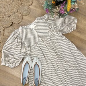 Vestido rayas tierra